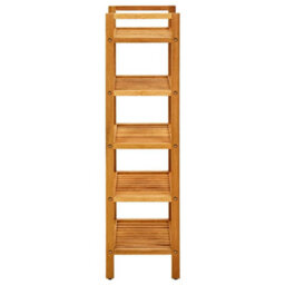 Berkfield Shoe Rack With 5 Shelves 50X27X100 Cm Solid Oak Wood - thumbnail 3