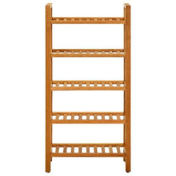 Berkfield Shoe Rack With 5 Shelves 50X27X100 Cm Solid Oak Wood - thumbnail 2