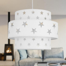 First Choice Lighting White Star Two Tier Lamp Shade - thumbnail 6