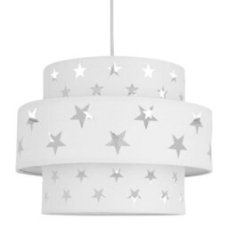 First Choice Lighting White Star Two Tier Lamp Shade - thumbnail 2