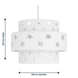 First Choice Lighting White Star Two Tier Lamp Shade - thumbnail 4