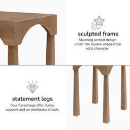 MH London Casa Side Table Solid Wood Veneer Bedside Table For Living Room And Bedroom - thumbnail 6
