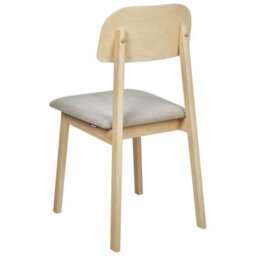 Wyld And Coco Taupe Armless Retro Dining Chairs Set Of 2 - Light Rubberwood Frame With Polyester Seats - thumbnail 6