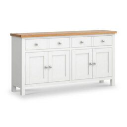 Farro White Extra Large Sideboard Cabinet Fully Assembled - By Roseland Furniture - thumbnail 1