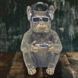 Figurine Resin Ornament Frenchie Gamer Animal Rustic Home Shelf Decor Display - thumbnail 2