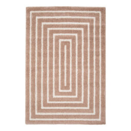 Sweeek - Indoor Rug With Pink And Cream Rectangle Pattern 230X160 Cm - Lia - thumbnail 1