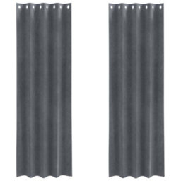 Berkfield Modern Blackout Curtains With Eyelets 2 Pcs Super Light Grey Velvet