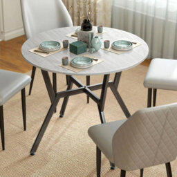 Small Kitchen Table With Black Steel Legs, Dining Table, Grey - thumbnail 6