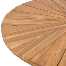 Wyld And Coco Noblewood Garden Dining Table Light Brown Acacia Round Top 110Cm - thumbnail 5