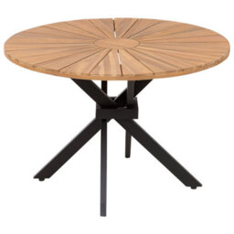 Wyld And Coco Noblewood Garden Dining Table Light Brown Acacia Round Top 110Cm - thumbnail 4