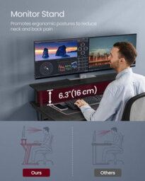 Songmics Gaming Desk With Led Lights And Built-In Power Outlets, Computer Desk With Monitor Shelf, Gaming Table, Ebony Black - thumbnail 5