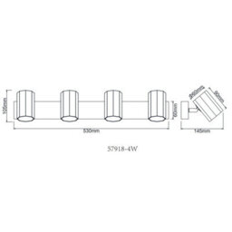 Luminosa Lighting Luminosa James Ceiling Spotlight Bar White Matt 4X Gu10 - thumbnail 7