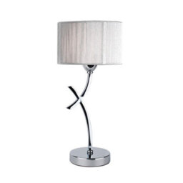 Pagazzi Lighting Pagazzi Justina 43Cm  Polished Chrome Table Lamp With Silver String Shade
