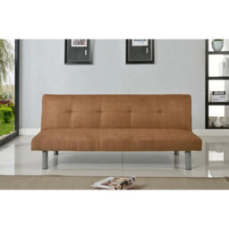 Faux Suede Canterbury Fabric Sofa Bed 3 Seater - Click-Clack Sofa In 4 Colours Cinnamon