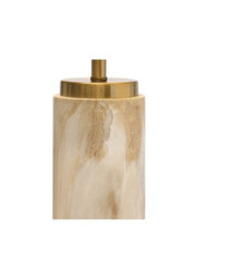 Lighting Supermarket Cylinder Cream Marble Effect Table Lamp With Cream Pleat Shade - thumbnail 3