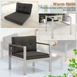Aluminum Outdoor Patio Armchair Outdoor Garden Modern Sofa Chair With Cushions - thumbnail 6