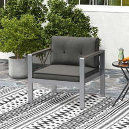 Aluminum Outdoor Patio Armchair Outdoor Garden Modern Sofa Chair With Cushions - thumbnail 3