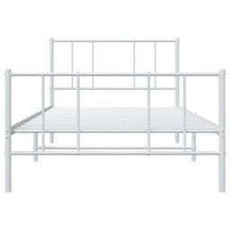 Berkfield Metal Bed Frame With Headboard And Footboard White 90X190 Cm 3Ft Single - thumbnail 6