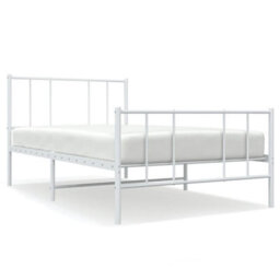 Berkfield Metal Bed Frame With Headboard And Footboard White 90X190 Cm 3Ft Single - thumbnail 2