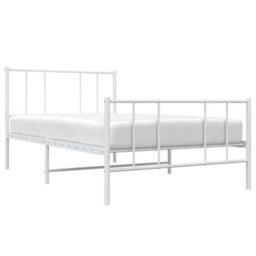 Berkfield Metal Bed Frame With Headboard And Footboard White 90X190 Cm 3Ft Single - thumbnail 3