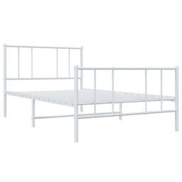Berkfield Metal Bed Frame With Headboard And Footboard White 90X190 Cm 3Ft Single - thumbnail 5