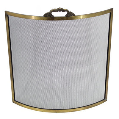 Slemcka Fireside Accessories Traditional Antique Brass Effect Metal Fire Screen (W)0.6M