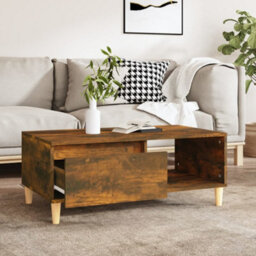 Berkfield Durable Coffee Table Smoked Oak 90X50X36.5 Cm Engineered Wood - thumbnail 3