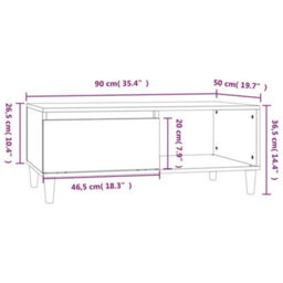 Berkfield Durable Coffee Table Smoked Oak 90X50X36.5 Cm Engineered Wood - thumbnail 9