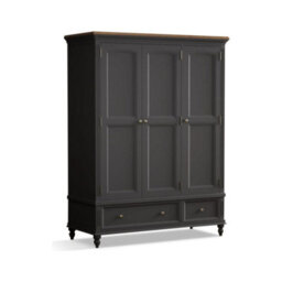 Furniture 48 Philippe Oak And Charcoal Grey Painted Triple Wardrobe - thumbnail 2
