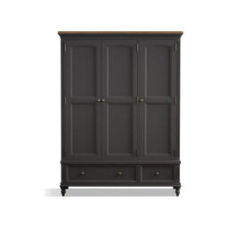 Furniture 48 Philippe Oak And Charcoal Grey Painted Triple Wardrobe - thumbnail 1