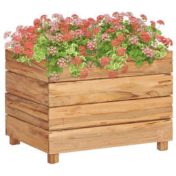 Berkfield Raised Bed 50X40X38 Cm Recycled Teak And Steel - thumbnail 1