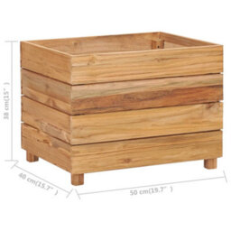 Berkfield Raised Bed 50X40X38 Cm Recycled Teak And Steel - thumbnail 9