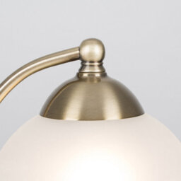 Valuelights Stamford Curved Antique Brass And Frosted Glass Bedside Table Lamp - thumbnail 5