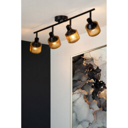 Lucide Rafa 4 Light Spotlight Bar Black - thumbnail 5