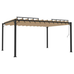 Walplus Gazebo With Louvered Roof 3X4 M Taupe Fabric And Aluminium - thumbnail 2