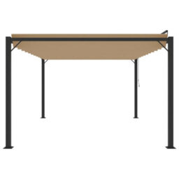 Walplus Gazebo With Louvered Roof 3X4 M Taupe Fabric And Aluminium - thumbnail 4