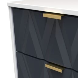 Pesaro Ready Assembled Matt Indigo & White No Effect 2 Drawer Bedside Chest (H)505mm (W)395mm (D)415mm - thumbnail 6