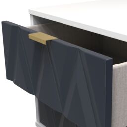 Pesaro Ready Assembled Matt Indigo & White No Effect 2 Drawer Bedside Chest (H)505mm (W)395mm (D)415mm - thumbnail 7
