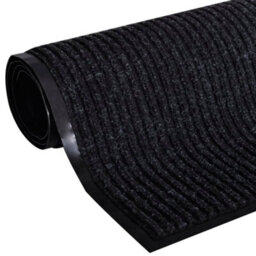 Berkfield Door Mat 90 X 150 Cm Black Pvc - thumbnail 2