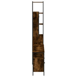 Berkfield 4 Piece Bathroom Cabinet Set Smoked Oak Engineered Wood - thumbnail 7