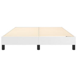 Berkfield Box Spring Bed Frame White 135X190 Cm 4Ft6 Double Faux Leather - thumbnail 5