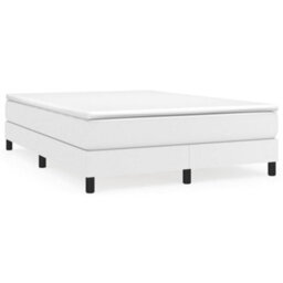 Berkfield Box Spring Bed Frame White 135X190 Cm 4Ft6 Double Faux Leather - thumbnail 2
