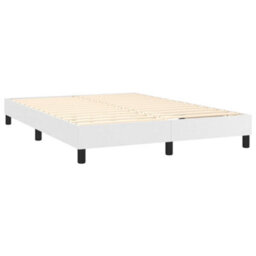 Berkfield Box Spring Bed Frame White 135X190 Cm 4Ft6 Double Faux Leather - thumbnail 4