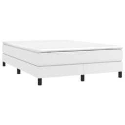 Berkfield Box Spring Bed Frame White 135X190 Cm 4Ft6 Double Faux Leather - thumbnail 3