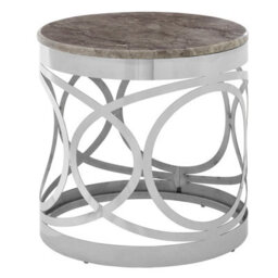 Orsina Decent Marble Side Table For Dinning Room, Elegant Decorative Bedside Table, Stylish Small Round Sidetable