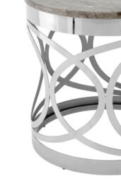 Orsina Decent Marble Side Table For Dinning Room, Elegant Decorative Bedside Table, Stylish Small Round Sidetable - thumbnail 2