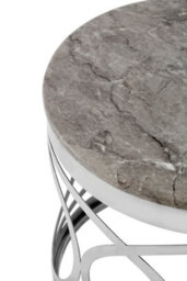 Orsina Decent Marble Side Table For Dinning Room, Elegant Decorative Bedside Table, Stylish Small Round Sidetable - thumbnail 3