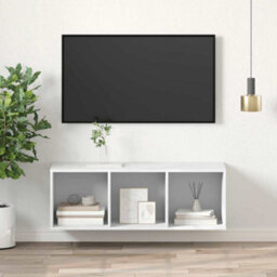 Walplus Wall-Mounted Tv Cabinet White 37X37X107 Cm Engineered Wood - thumbnail 1