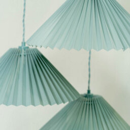 Valuelights Akira Blue 3 Way Hanging Pendant Ceiling Light With Pleated Lampshade - thumbnail 6