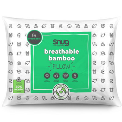 Snug Breathable Bamboo Medium Hypoallergenic Pillow - image 1